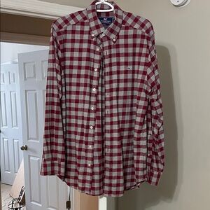 Vineyard Vines Red and White Plaid Shirt